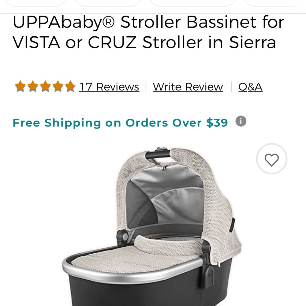 UPPA BABY BASSINET SIERRA STYLE MELANGE GREEN. NWOT. 199$ currently !!